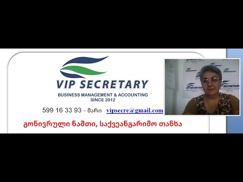 Vip Secretary გონივრული ნაშთი, საქვეანგარიშო თანხა  Mari Shishmanashvili